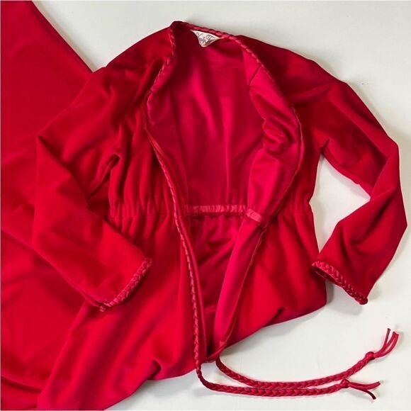 Vintage Vanity Fair Velour Maxi Ruby Dressing Gown Niightgown - Picture 8 of 11